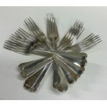 A good heavy set of twelve OE pattern silver forks