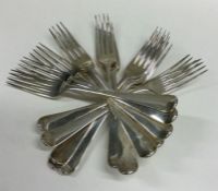 A good heavy set of twelve OE pattern silver forks