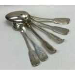 A matched set of six silver fiddle pattern dessert