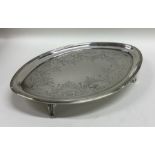 A good George III bright cut silver teapot stand w