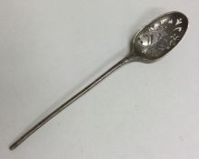 An early Georgian silver mote spoon with pierced b