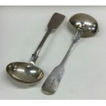EXETER: A good pair of fiddle pattern silver sauce