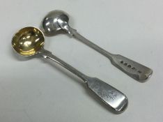 A good pair of fiddle pattern silver salt spoons.