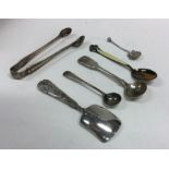 A collection of silver cruet spoons etc. Various d