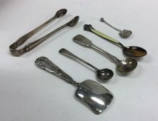 A collection of silver cruet spoons etc. Various d