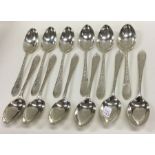 A good set of twelve bright cut silver teaspoons.