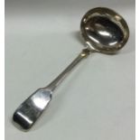 A fiddle pattern silver cream ladle with initialle