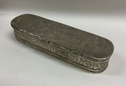 A rare 18th Century Dutch oval silver box attracti