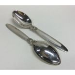 GEORG JENSEN: A good pair of silver dessert spoons