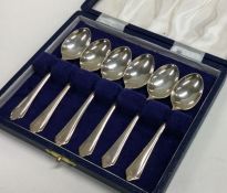 A cased set of six silver coffee spoons. Sheffield