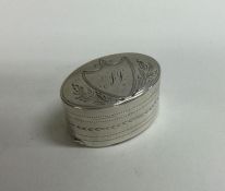A good Georgian oval silver double hinged nutmeg g