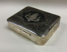 A good quality Thai silver cigarette box attractiv