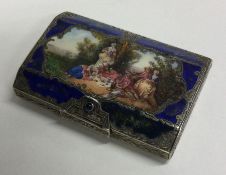 A good quality silver and enamelled pill box with