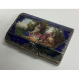 A good quality silver and enamelled pill box with