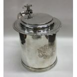 A rare William and Mary flat top hinged lidded sil