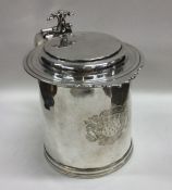 A rare William and Mary flat top hinged lidded sil