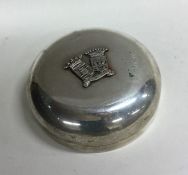 A novelty silver dome top box with crested top. Ap