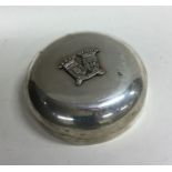 A novelty silver dome top box with crested top. Ap