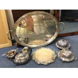 A good silver plated gallery tray together with a