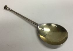 A rare Charles I silver seal top spoon with gilt b