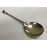 A rare Charles I silver seal top spoon with gilt b