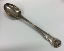 A heavy Kings Husk pattern silver basting spoon of