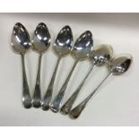 A heavy set of six OE pattern silver dessert spoon