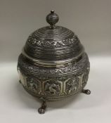 EDINBURGH: A heavy rare Scottish silver honey jar