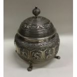 EDINBURGH: A heavy rare Scottish silver honey jar