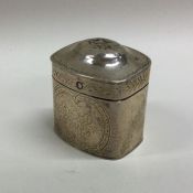 A Dutch silver hinged top pill box decorated with