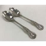 A pair of Kings' pattern silver tablespoons with c