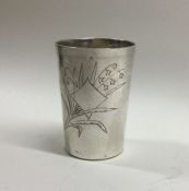 A 19th Century French silver spirit tot of taperin