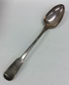 A Georgian silver fiddle pattern basting spoon. Lo