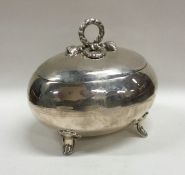 An Austrian silver tea caddy with rope twist handl