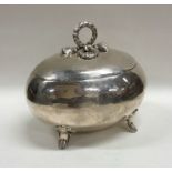 An Austrian silver tea caddy with rope twist handl