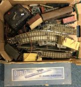 A box of Hornby Dublo Railway including boxed D1 island platform. Est. £10 - £15.