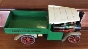 A Mamod Steam lorry in green. Est. £80 - £100.