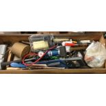 A tray containing assorted tools comprising a Clarke impact driver,