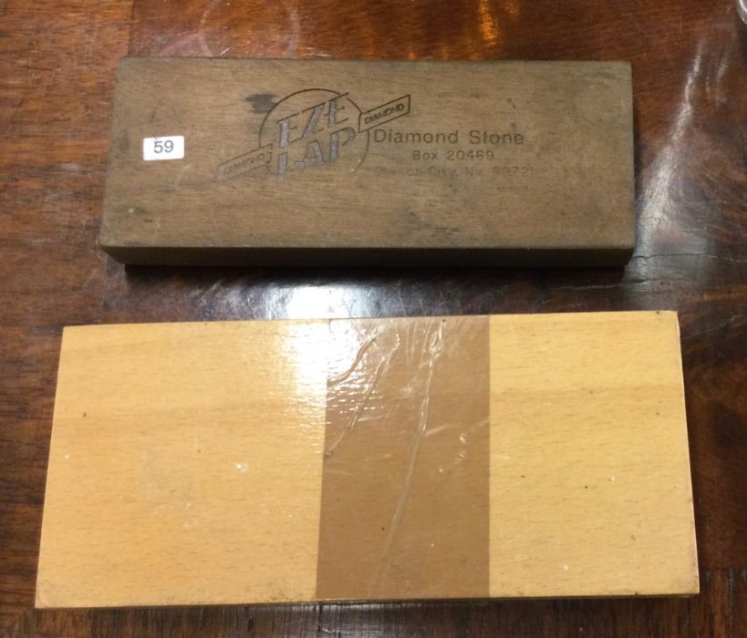 A pair of Sharpening Stones together with an Ezelap Diamond Stone. Est. £5 - £10. - Image 2 of 2