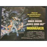 A Roger Moore 'Moonraker' film poster. Approx. 101