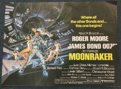 A Roger Moore 'Moonraker' film poster. Approx. 101