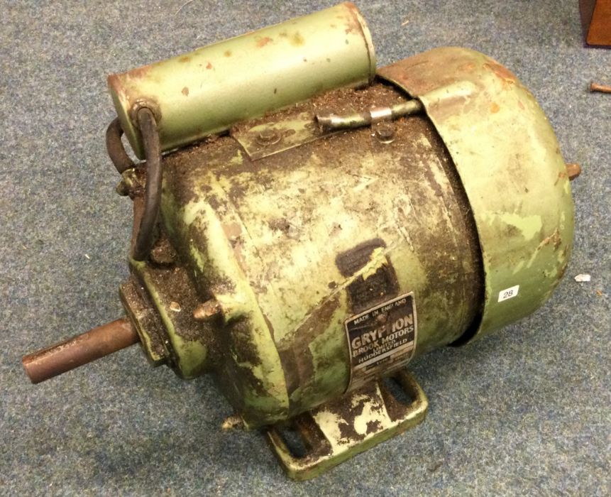 A Gryphon Brook Motors Limited Single Phase C.18118 230v Motor. Est. £30 - £40.