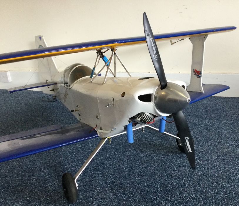 A scratch built Aerobatic model aircraft with blue - Image 2 of 2