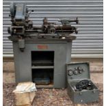 A Myford Super 7 Heavy Duty Lathe together with tray-top stand and