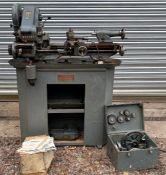 A Myford Super 7 Heavy Duty Lathe together with tray-top stand and
