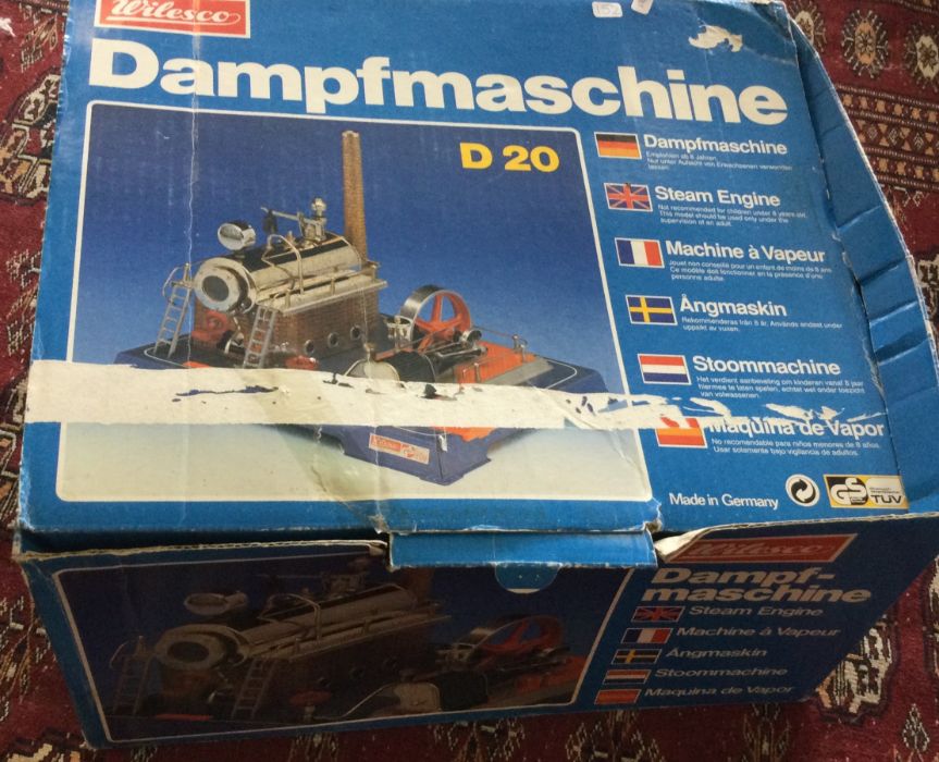 A Wilesco 'Dampfmaschine' numbered D20 in box. Es