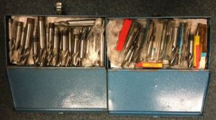 Two boxes of Clarkson Slot Drill Pieces comprising at least 2 sets. Est. £50 - £60.