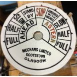 A Mechans Limited Original Ships Telegraph Porcelain Enamel Sign. Est. £30 - £50.