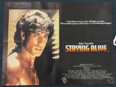 A John Travolta ' Staying Alive' film poster. Appr