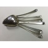 A set of three OE pattern silver spoons. Newcastle